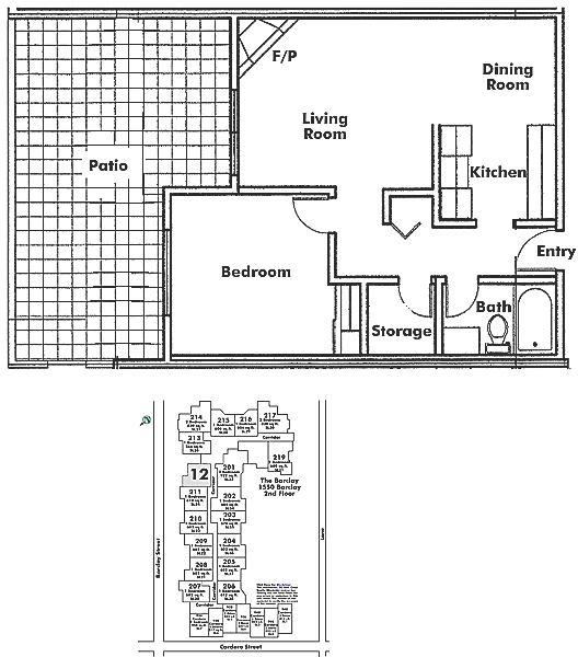 212 1550 BARCLAY STREET, Vancouver, BC Floor Plan