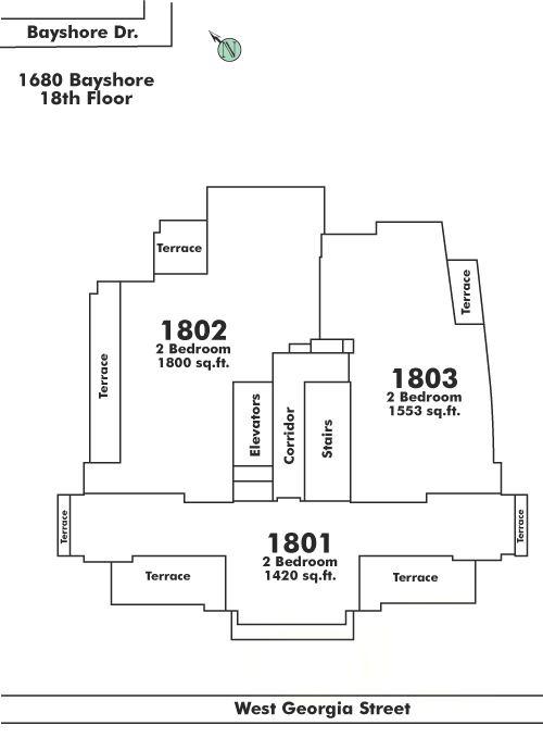 1803 1680 BAYSHORE DRIVE, Vancouver, BC Floor Plate