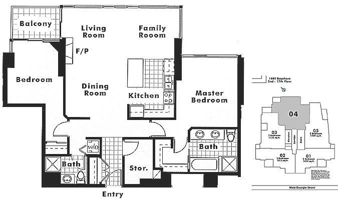 804 1680 Bayshore Drive, Vancouver, BC Floor Plan