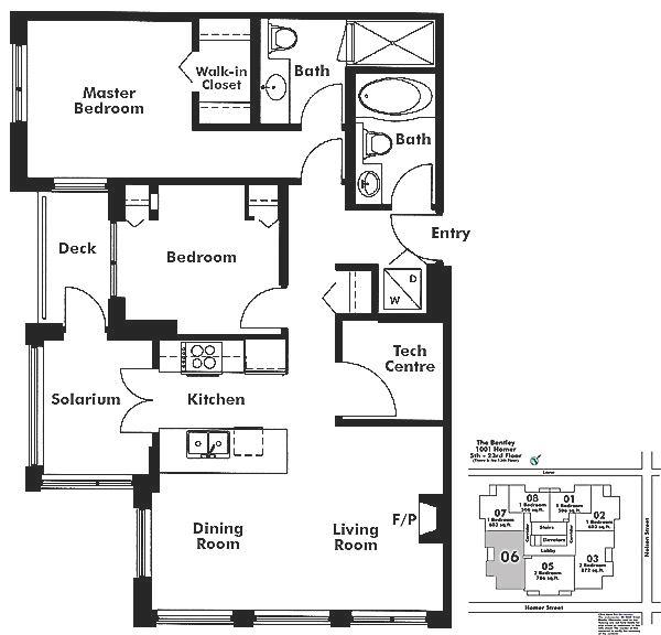 1806 1001 HOMER STREET, Vancouver, BC Floor Plan