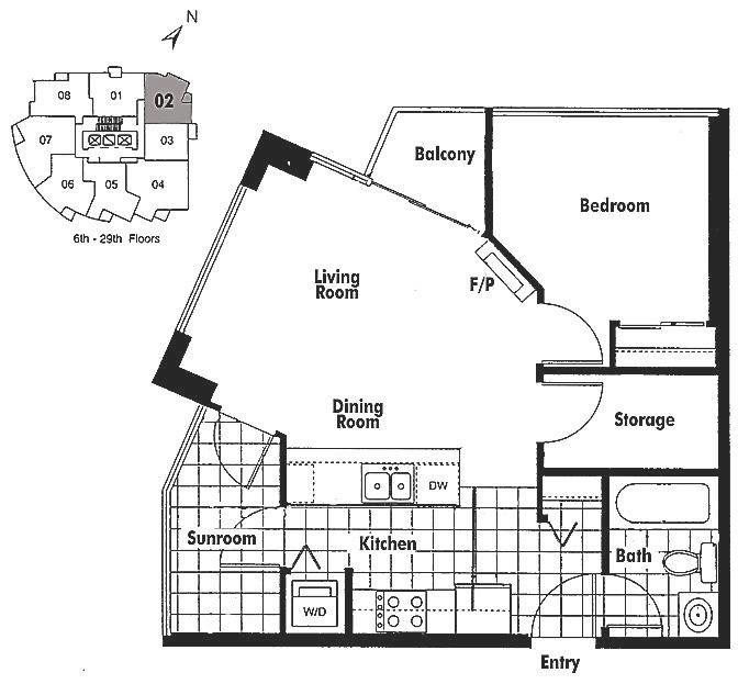 2302 1199 SEYMOUR STREET, Vancouver, BC Floor Plan
