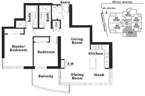1604 120 MILROSS AVENUE, Vancouver, BC Floor Plan