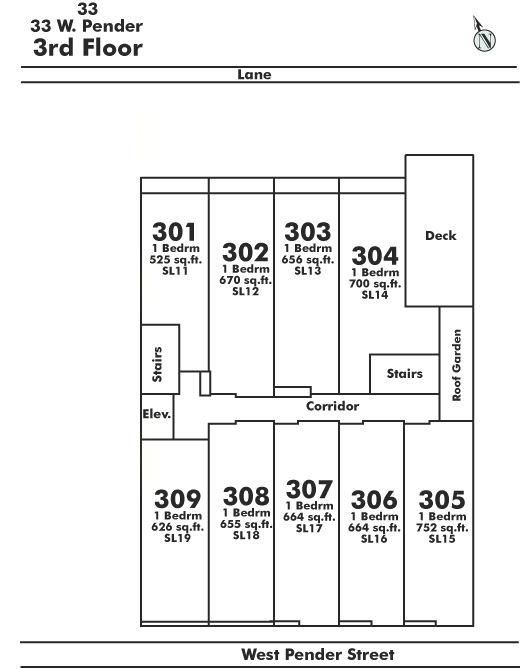 305 33 W PENDER STREET, Vancouver, BC Floor Plate