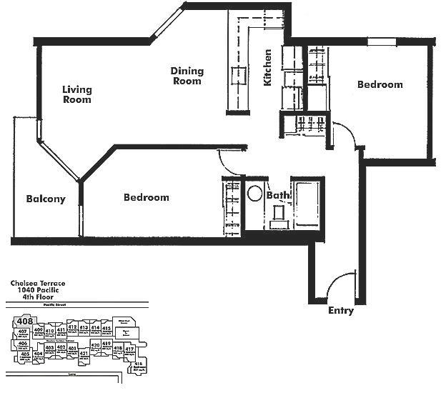 508 1040 PACIFIC STREET, Vancouver, BC Floor Plan