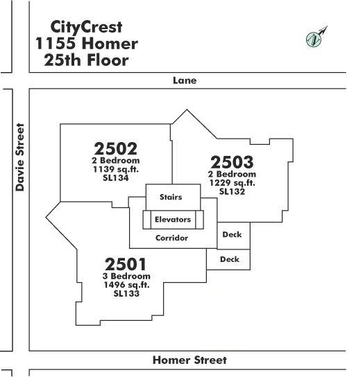 2503 1155 HOMER STREET, Vancouver, BC Floor Plate
