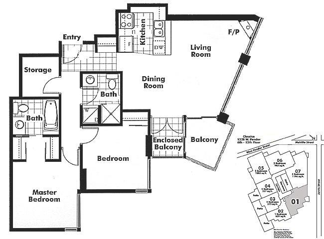 601 1328 W PENDER STREET, Vancouver, BC Floor Plan