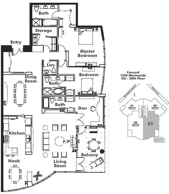 303 1328 MARINASIDE CRESCENT, Vancouver, BC Floor Plan