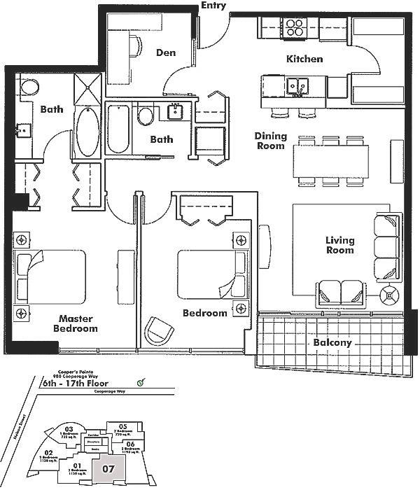 1507 980 COOPERAGE WAY, Vancouver, BC Floor Plan