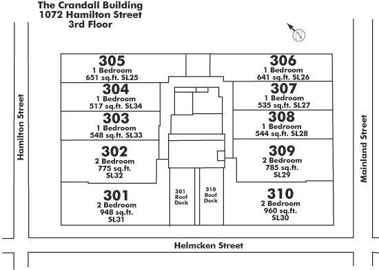 308 1072 HAMILTON STREET, Vancouver, BC Floor Plate