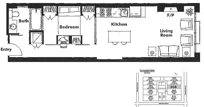 308 1072 HAMILTON STREET, Vancouver, BC Floor Plan