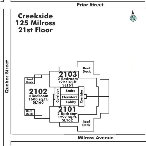 2102 125 MILROSS AVENUE, Vancouver, BC Floor Plate