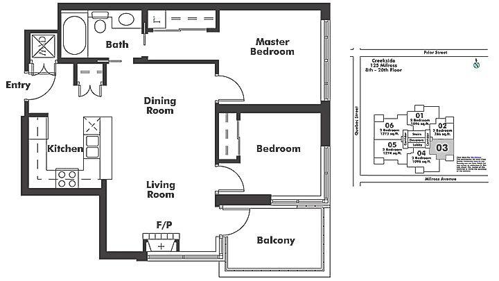 1903 125 MILROSS AVENUE, Vancouver, BC Floor Plan