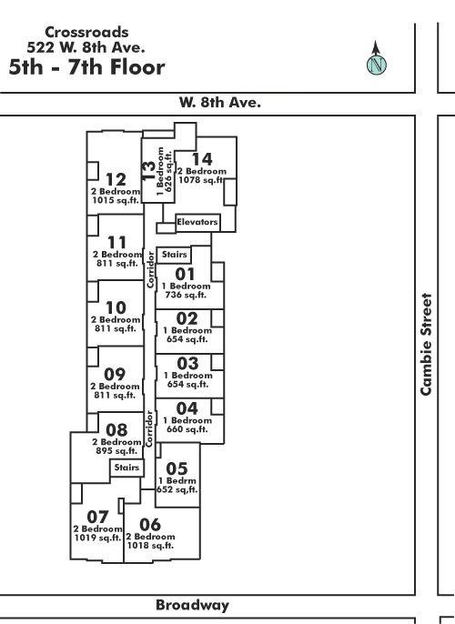 506 522 W 8TH AVENUE, Vancouver, BC Floor Plate