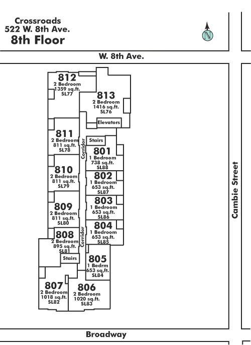 809 522 W 8TH AVENUE, Vancouver, BC Floor Plate