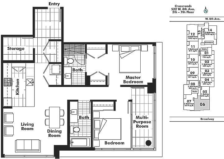 506 522 W 8TH AVENUE, Vancouver, BC Floor Plan