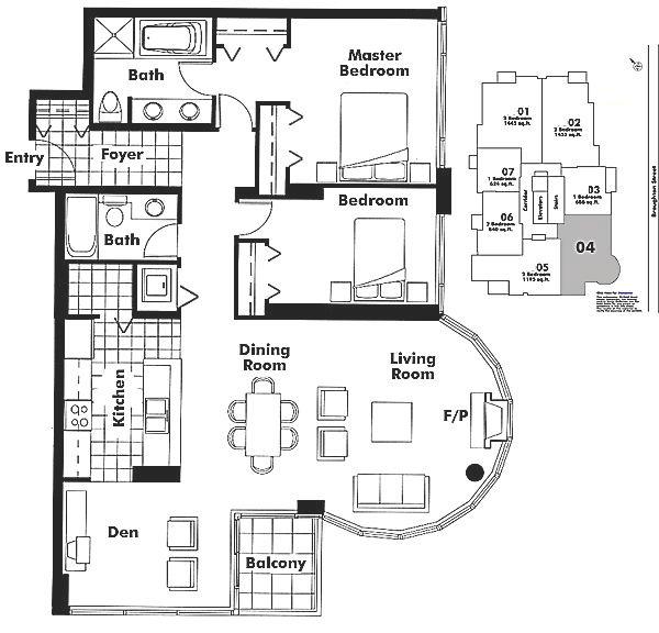 704 499 BROUGHTON STREET, Vancouver, BC Floor Plan