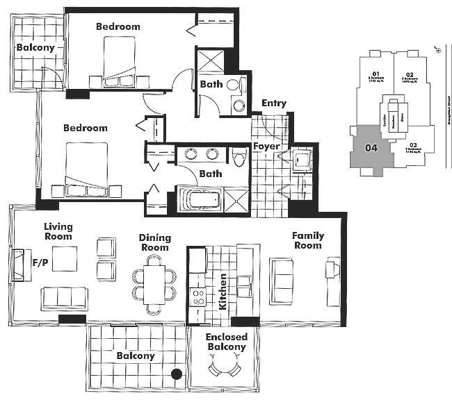 1904 590 NICOLA STREET, Vancouver, BC Floor Plan