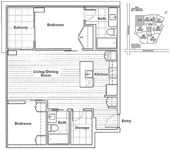 804 1255 SEYMOUR STREET, Vancouver, BC Floor Plan