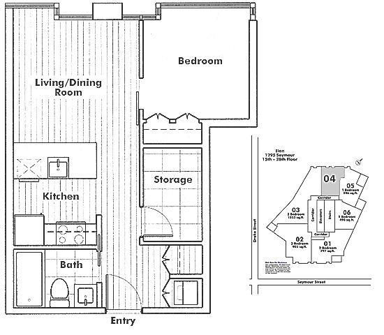2104 1255 SEYMOUR STREET, Vancouver, BC Floor Plan