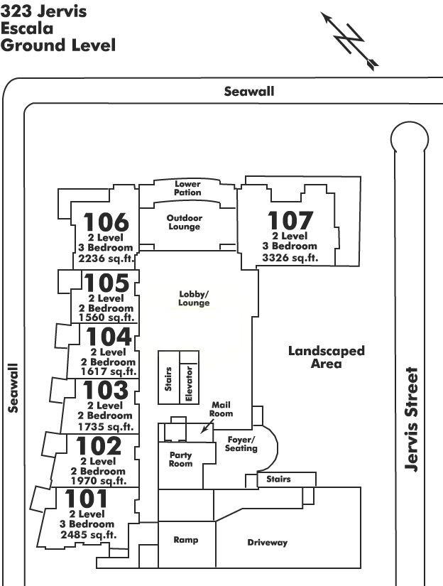107 323 JERVIS STREET, Vancouver, BC Floor Plate