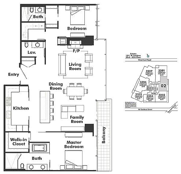 4102 1011 W CORDOVA STREET, Vancouver, BC Floor Plan