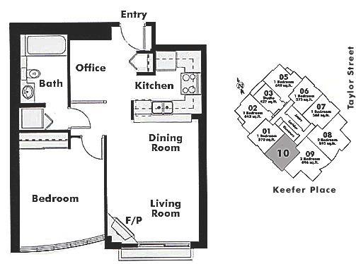 810 63 KEEFER PLACE, Vancouver, BC Floor Plan