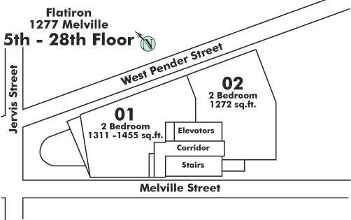 1702 1277 MELVILLE STREET, Vancouver, BC Floor Plate