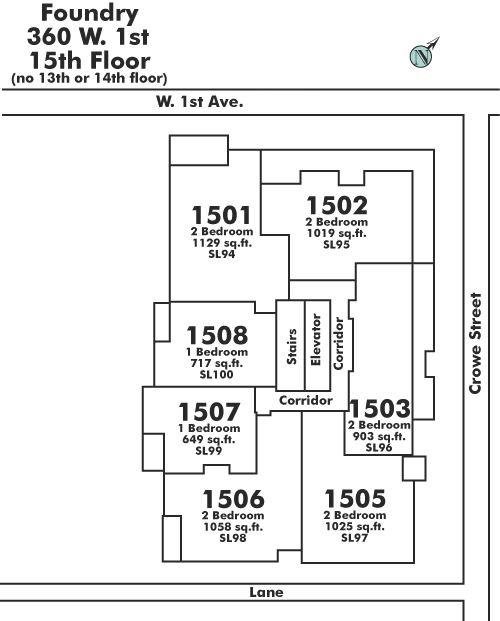 1506 1833 CROWE STREET, Vancouver, BC Floor Plate