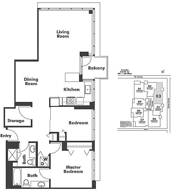 703 1833 CROWE STREET, Vancouver, BC Floor Plan