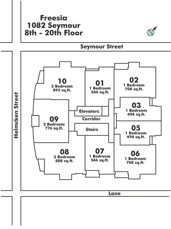 803 1082 SEYMOUR STREET, Vancouver, BC Floor Plate