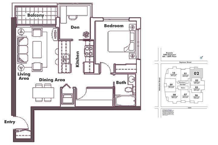 1702 1082 SEYMOUR STREET, Vancouver, BC Floor Plan