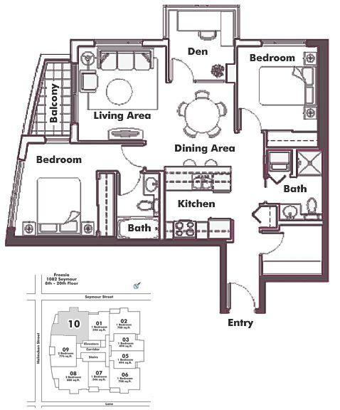 2010 1082 Seymour Street, Vancouver, BC Floor Plan