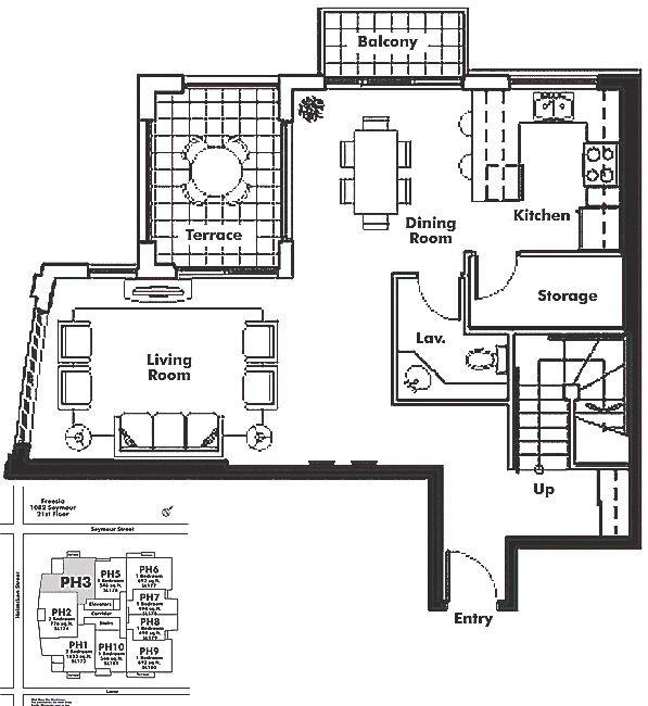 PH3 1082 SEYMOUR STREET, Vancouver, BC Floor Plan