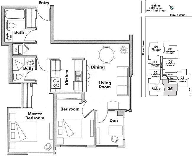 1405 822 HOMER STREET, Vancouver, BC Floor Plan