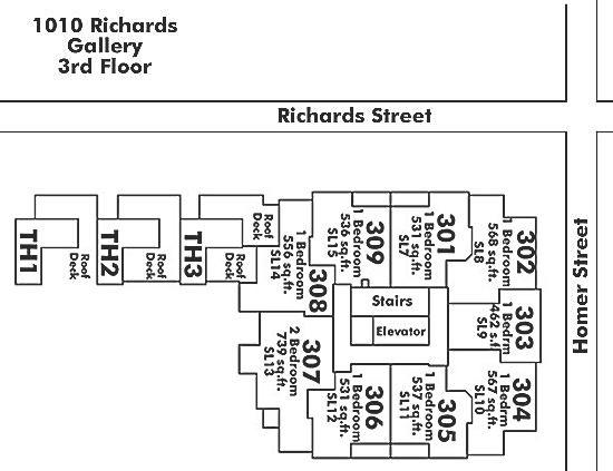 307 1010 RICHARDS STREET, Vancouver, BC Floor Plate