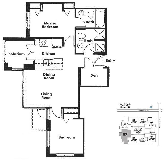 307 1010 RICHARDS STREET, Vancouver, BC Floor Plan