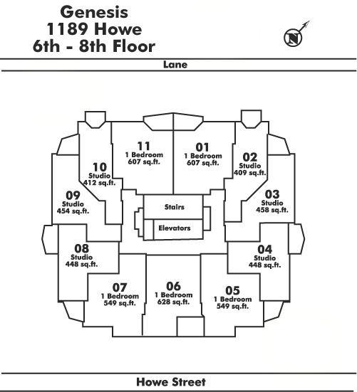710 1189 Howe Street, Vancouver, BC Floor Plate