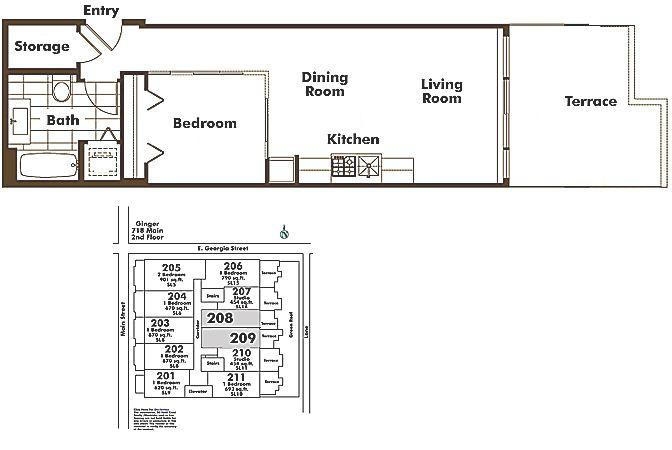 209 718 MAIN STREET, Vancouver, BC Floor Plan