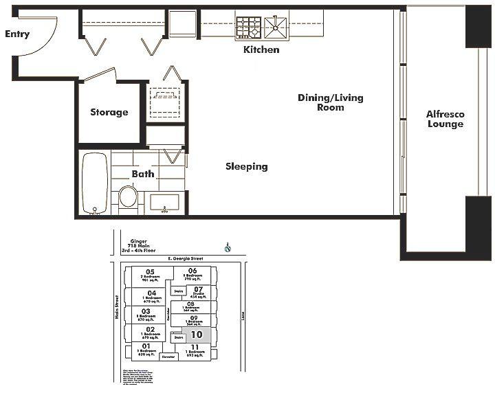 510 718 MAIN STREET, Vancouver, BC Floor Plan