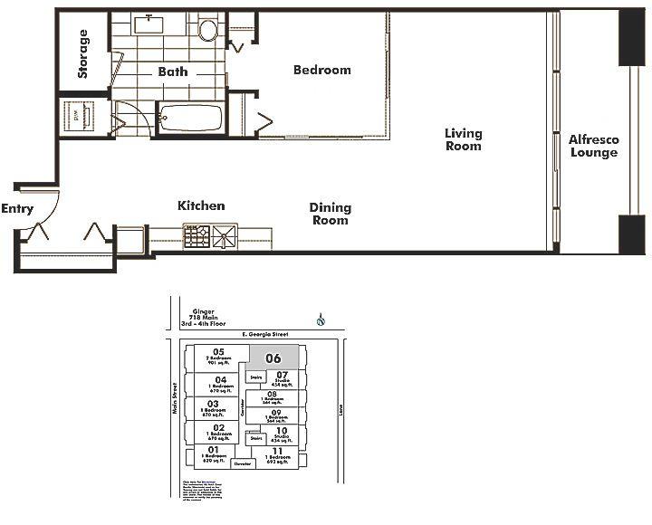 406 718 MAIN STREET, Vancouver, BC Floor Plan