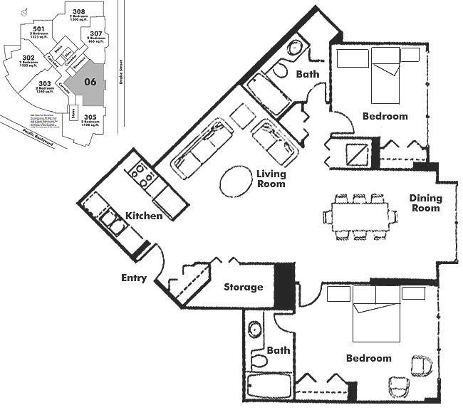 506 388 DRAKE STREET, Vancouver, BC Floor Plan