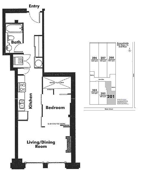 201 345 WATER STREET, Vancouver, BC Floor Plan
