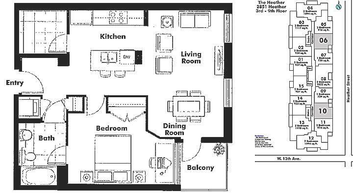 310 750 W 12TH AVENUE, Vancouver, BC Floor Plan