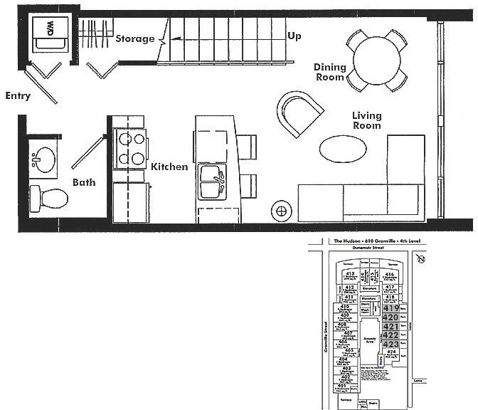 419 610 GRANVILLE STREET, Vancouver, BC Floor Plan